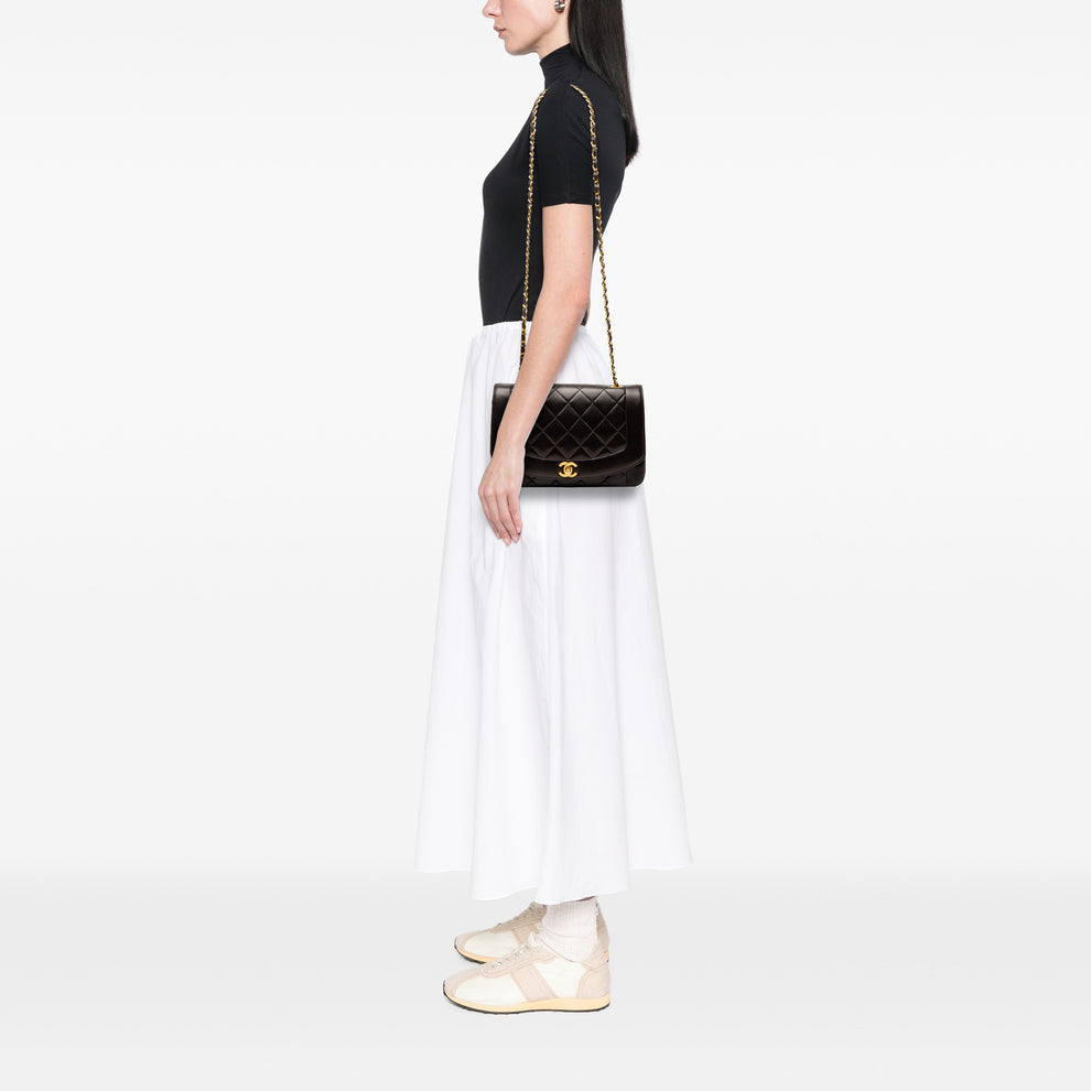 CHANEL Diana Small Single Flap GHW (U2)