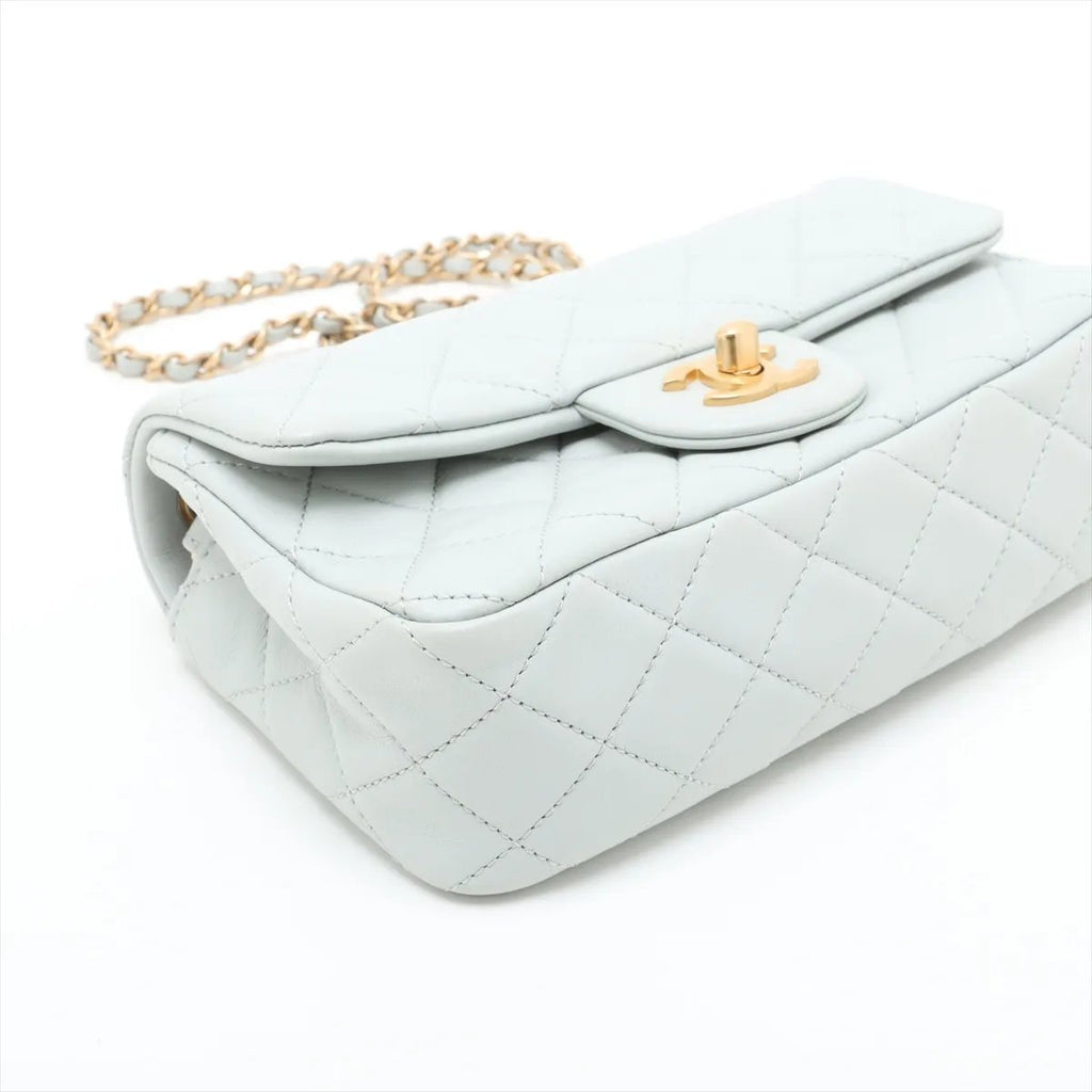 CHANEL Pearl Crush Mini Rectangular - Baby Blue Lambskin (N1)