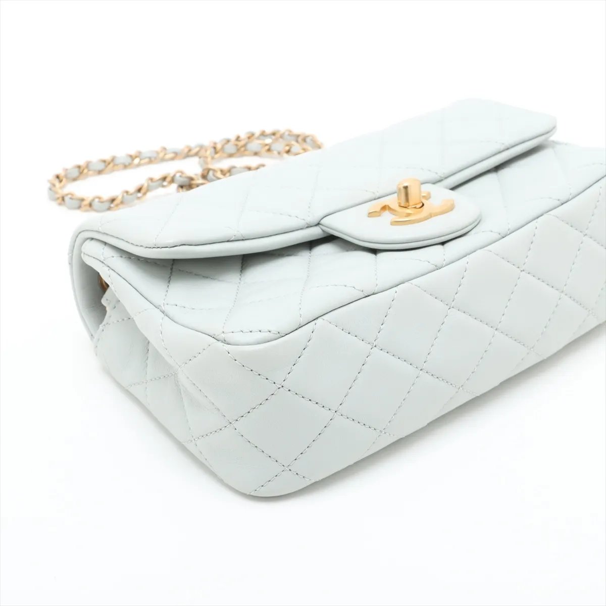 CHANEL Pearl Crush Mini Rectangular - Baby Blue Lambskin (N1)