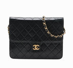 CHANEL Matelasse Single Flapbag Small Push-Lock GHW (U2)