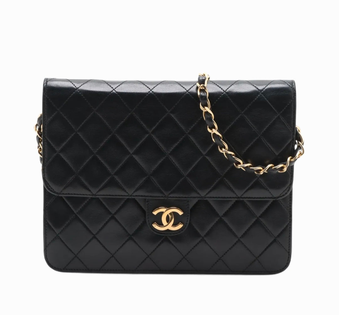 CHANEL Matelasse Single Flapbag Small Push-Lock GHW (U2)