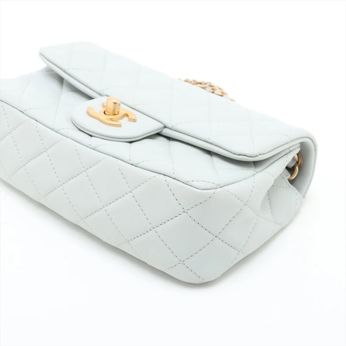 CHANEL Pearl Crush Mini Rectangular - Baby Blue Lambskin (N1)