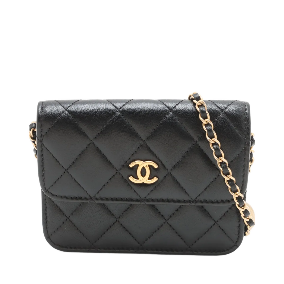 Chanel Pearl Crush Flap Clutch With Chain Mini (N1)
