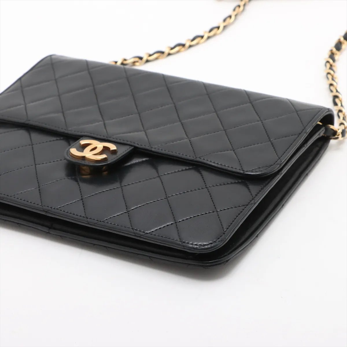 CHANEL Matelasse Single Flapbag Small Push-Lock GHW (U2)