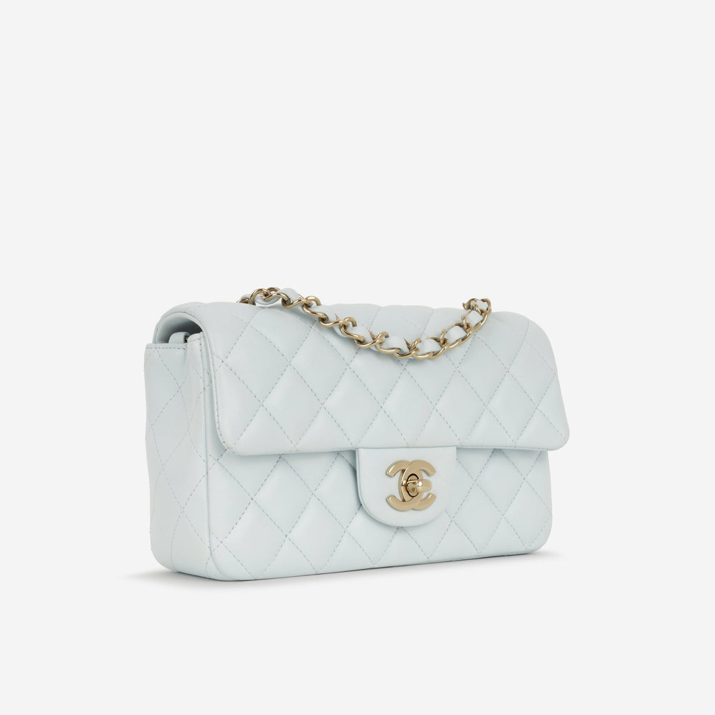 CHANEL Pearl Crush Mini Rectangular - Baby Blue Lambskin (N1)